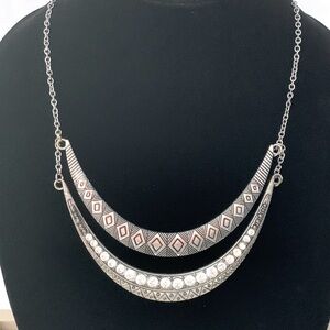 Claire’s Bohemian Silver & Rhinestone Necklace